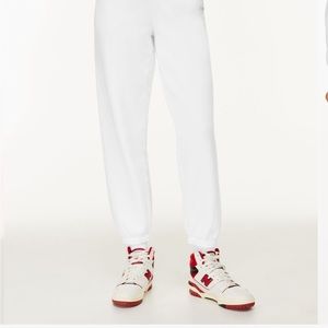 TNA Cozy Fleece Mega Sweatpant, Aritzia, White, Size small